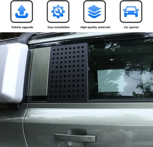 Vista 5 de YIWANG for Land Rover Defender 110 2020-2022 Car Styling Aluminum Alloy Black Car Window Side Glass Protective Panel Auto Accessories
