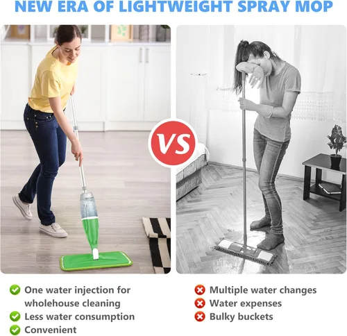 Vista 7 de Papclean - Trapeadores en aerosol para suelos de madera dura, mopas húmedas para limpieza de suelos, mopa de microfibra para suelos de madera