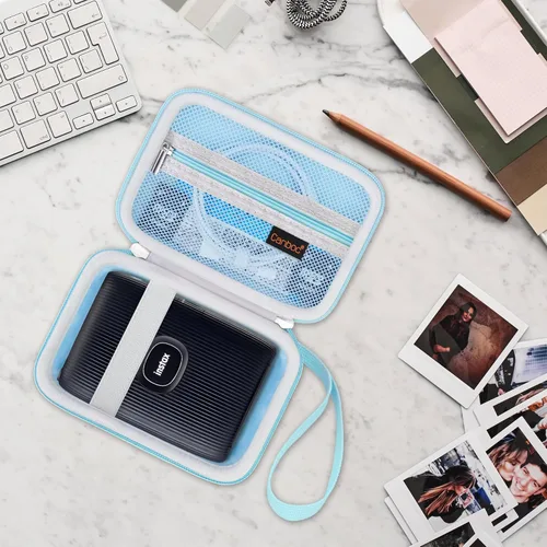 Vista 7 de Canboc Estuche de transporte para Fujifilm Instax Mini Link 3 2 1 Impresora para smartphone, bolsillo de malla para película instantánea y cable