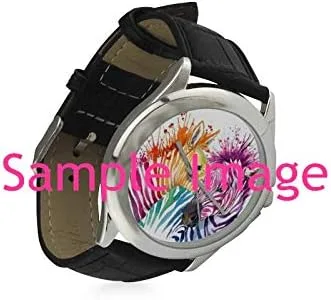 Vista 3 de Reloj de pulsera de cuero clásico para mujer, resistente al agua, de acero inoxidable, color negro