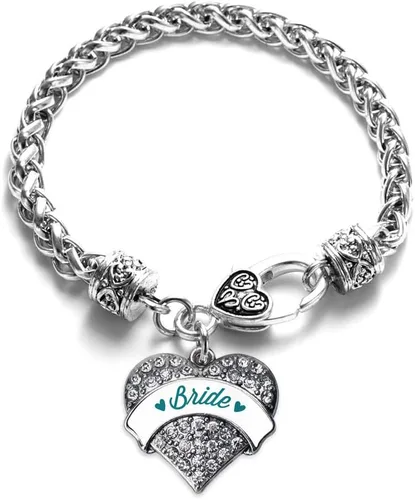 Vista 87 de Inspired Silver - Pulsera de plata con dije de corazón pavé con joyas de circonita cúbica