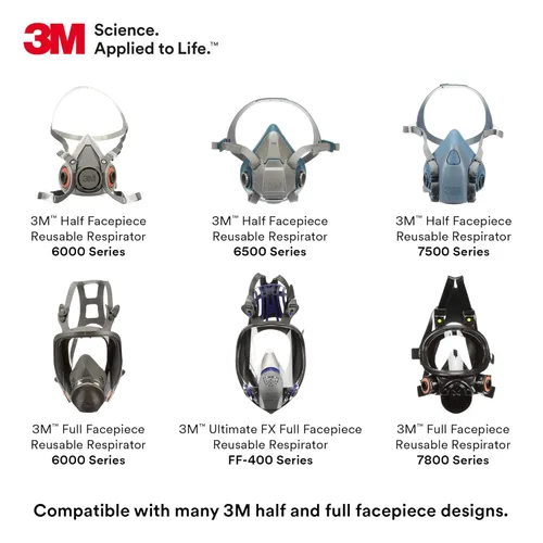Vista 5 de 3M Filtro de partículas avanzado 2291, protección respiratoria P100 (2 unidades).