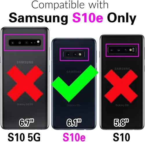 Vista 2 de Asuwish Funda de teléfono para Samsung Galaxy S10e, a prueba de golpes, dura, a prueba de caídas, protección de cuerpo completo, resistente