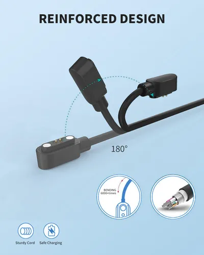 Vista 6 de Cargador de reloj inteligente para PODOEIL 2 Pin 2 pies/23.6 in USB Cable de carga magnético portátil para PODOEIL