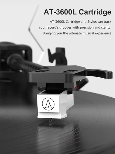 Vista 4 de Tocadiscos de vinilo con altavoces estéreo incorporados, tocadiscos Bluetooth de transmisión por correa, tocadiscos de alta fidelidad para discos