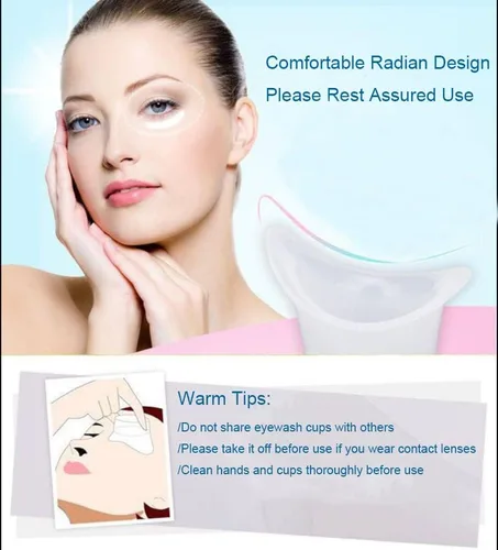 Vista 4 de 2 tazas de silicona para lavado de ojos para enjuague de ojos, limpieza con 1 recipiente de almacenamiento