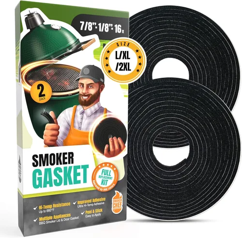 Vista 8 de Junta para ahumador Chef Smoker – Junta de 0.6’’ de ancho 0.2’’ de grosor, junta de alta temperatura para parrilla, de 17 pies de largo, cinta