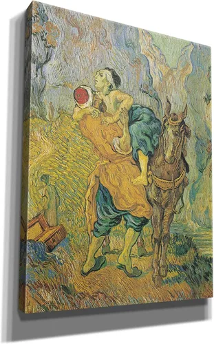 Vista 2 de Epic Graffiti 'Der Barmherzige Samariter' por Vincent Van Gogh, lienzo de arte de pared giclée, 12 x 16 pulgadas