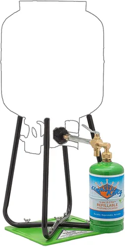 Vista 5 de Flame King Paquete de tanque de propano de acero de 20 libras con tanque de cilindro de propano recargable de 1 libra