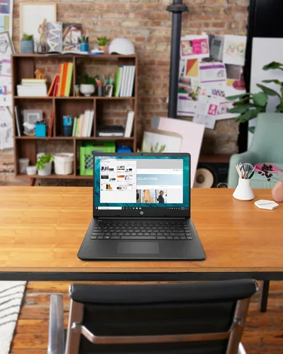 Vista 2 de HP Computadora portátil 14, Intel Celeron N4020, 4 GB de RAM, 64 GB de almacenamiento, pantalla HD de microborde de 14 pulgadas, Windows 11 Home