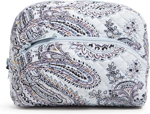Vista 9 de Vera Bradley Bolsa organizadora de maquillaje cosmético grande de algodón para mujer