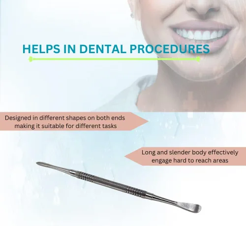 Vista 5 de Periosteal Elevator Molt 9 Instrumento dental con diseño de doble extremo viene en mango de agarre moleteado hecho de herramienta quirúrgica oral