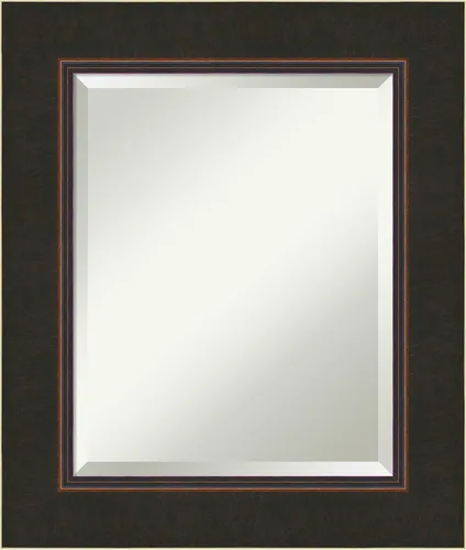 Amanti Art Bathroom Mirror for Over Sink, Milano Vanity Mirror, Medium Casual Wood Frame, Hangs Horizonally and Vertically, Bathroom Wall Decor,