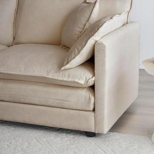 Vista 5 de Modular Couch Sectional Couches Sofa U-Shaped Reversible Chaise with Double Ottomans, Large Sectional Sofa for Living Room,Beige-4Seat
