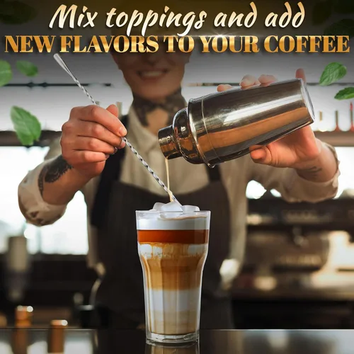 Vista 39 de Juego de 6 cucharas de café con mango de cerámica – Cucharas pequeñas de postre de 6.1" con diseño floral – Cuchara de acero inoxidable para té