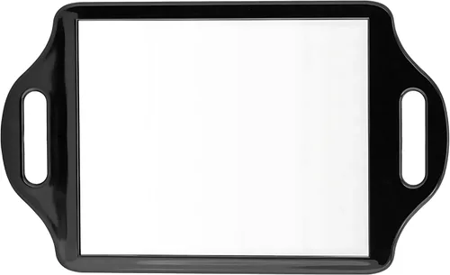 Mirrorvana Espejo de mano de peluquero extragrande con asas dobles y cómodas, espejo de mano profesional para salón y peluquería (14 x 8.5 pulgadas)