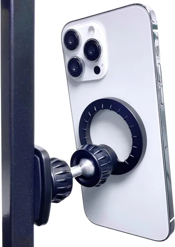 Soporte magnético para teléfono MagSafe, [metal mejorado y ajustable en 360°] Soporte magnético doble para entrenamiento de gimnasio compatible con