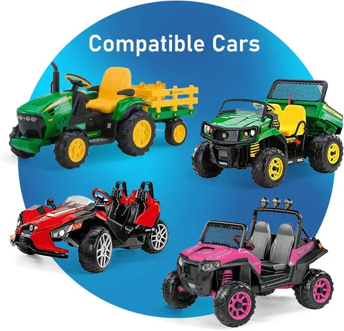 Vista 6 de SafeAMP Cargador de batería de 12 voltios con certificación UL compatible con batería Peg Perego de 12 V para tractor John Deere Ground Force, John