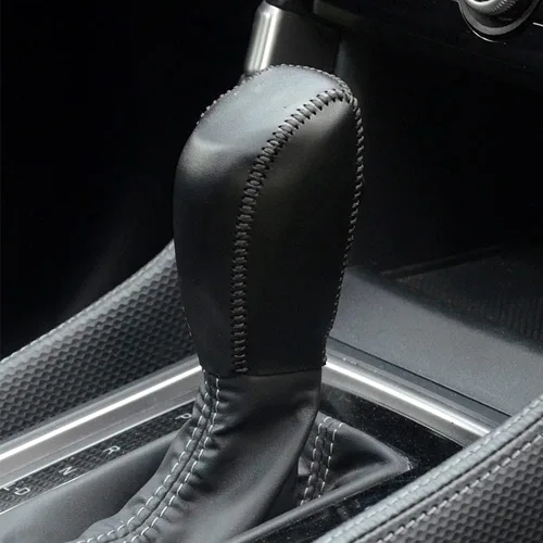 Vista 12 de Great-luck Funda Protectora de Perilla de Palanca de Cambios Automática de Cuero Genuino con Moldura, Accesorios Interiores Personalizados