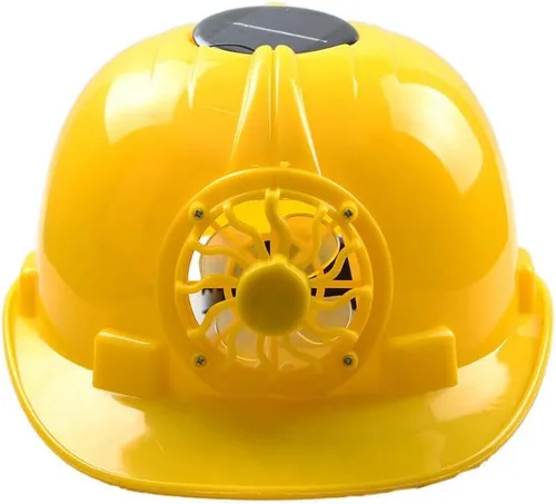 Vista 3 de Casco de seguridad transpirable ventilado con ventilador solar y forro ajustable extraíble (PP, azul)
