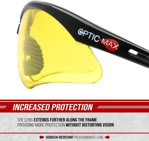 Vista 4 de Glove Station Optic Max Safety Glasses for Men & Women, Scratch-Resistant Eye Protection for Shooting, Hunting & Construction