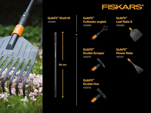 Vista 4 de Fiskars QuikFit Cultivator 1000683 - Rastrillo pequeño, cabeza de herramienta, ancho: 2.2 in, negro/naranja