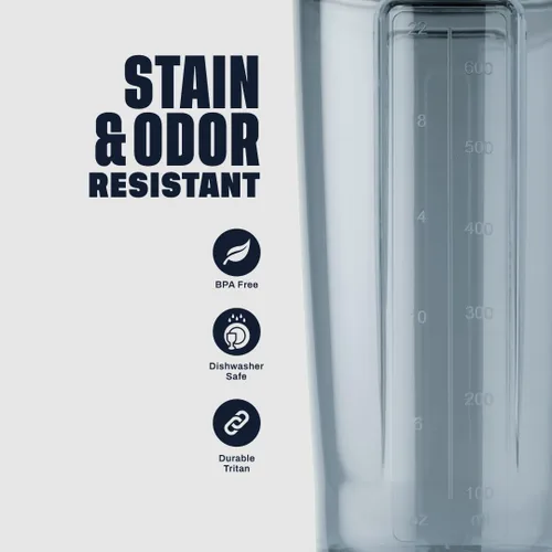 Vista 4 de BlenderBottle - Botella mezcladora serie Pro ideal para batidos de proteínas y bebidas de preentrenamiento, 28 onzas, color azul cerúleo