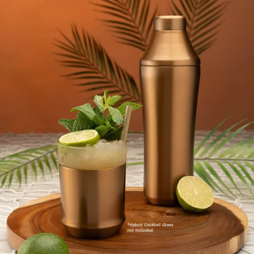 Vista 6 de Elevated Craft Coctelera Híbrida de Cóctel - Coctelera de Cóctel de Acero Inoxidable Cobreado con Aislamiento al Vacío Premium - Sistema de Medición