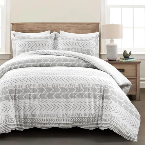 Vista 20 de Lush Decor Hygge Geo - Juego de edredón reversible de 5 piezas, tamaño matrimonial/queen, negro y blanco