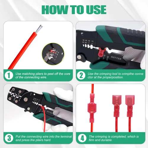 Vista 5 de Twidec Kit de conectores de pala de nailon, calibre 22-10, macho y hembra, terminal de pala de alambre de desconexión rápida, conector de crimpado