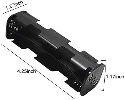 Vista 2 de Paquete de 2 8 pilas AA, funda de batería de dos capas, soporte de batería AA de 12 V, con conector de clip de fuentes I