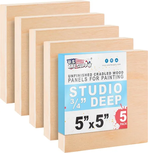 Vista 19 de U.S. Art Supply Paneles redondos de madera de abedul de 6 pulgadas sin terminar para pintura, lienzo de madera, paquete de 4 unidades de 3/4