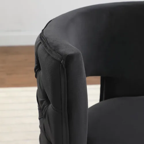 Vista 5 de Silla de acento giratoria, sofá redondo de terciopelo de almacenamiento, silla tapizada con barril moderno para guardería, sala de estar, hotel