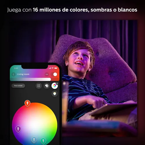 Vista 4 de Philips 800268 Hue LightStrip Plus - Extensión de luz LED inteligente regulable (compatible con Yaxa Alexa, Apple HomeKit y Google Assistant)