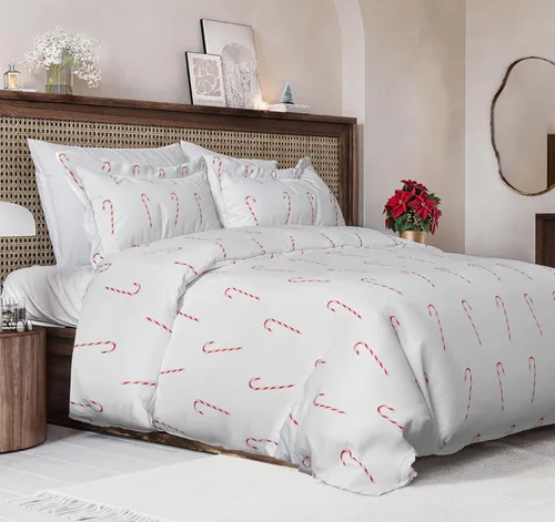 Vista 8 de Juego de funda de edredón de Navidad tamaño individual, funda de edredón extra suave con 1 funda de almohada, ropa de cama navideña con cierres