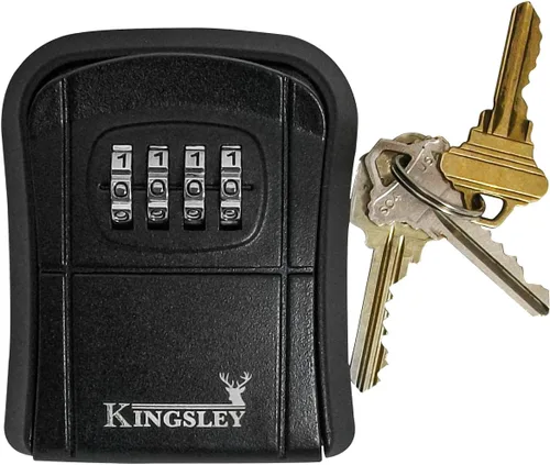 Vista 3 de Kingsley QCH-807 Caja de almacenamiento de llaves, montada en la pared, código reiniciable, caja de bloqueo de llave de inmobiliario resistente al