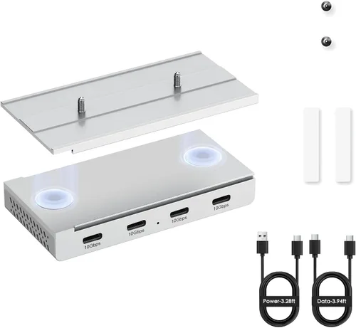 Vista 9 de EJAY Concentrador magnético USB-C de 4 puertos de 10 Gbps para Mac y Negro