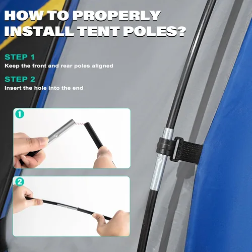 Vista 4 de GoHimal Pickup Truck Tent, Waterproof PU2000mm Double Layer for FT Truck Bed, Portable Bed Tent for Camping