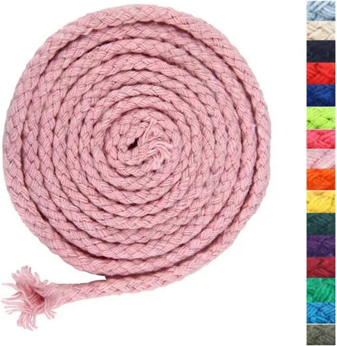 Vista 8 de 5 mm * 90 m Cuerda de macramé de algodón natural de 8 hebras trenzadas para manualidades, hilo para tejer para colgar en la pared y manualidades DIY