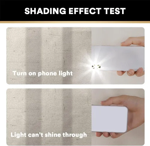 Vista 269 de Primitive - Cortinas opacas 100 % de lino texturizado natural para dormitorio, sala de estar, cortinas para ahorra energía, tela de arpillera