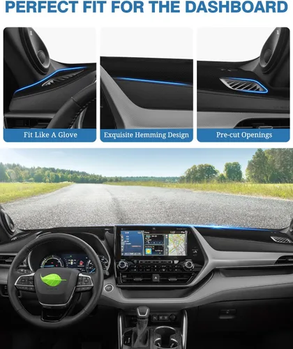 Vista 231 de FIILINES - Cubierta para tablero, accesorio para tablero de malla antideslizante, parasol sin reflejos y protector compatible con Toyota Tundra