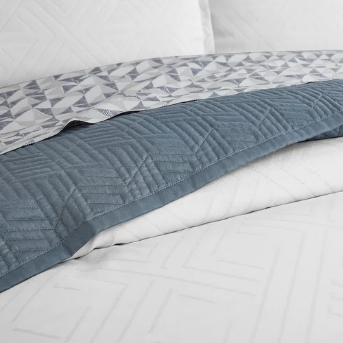 Vista 2 de Scott Living Laredo - Juego de funda de edredón y fundas de almohada de satén de algodón jacquard de 3 piezas, matrimonial/queen, entrelazado