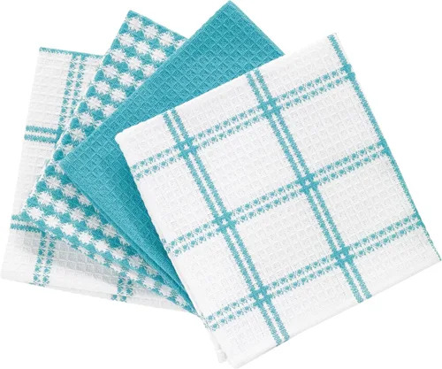 Vista 2 de T-Fal Paños de Cocina Premium con Textura de Waffle: Altamente Absorbentes, Súper Suaves y Duraderos - 100% Algodón, 12"x13" Toalla Plana