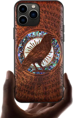 Vista 9 de Carveit Funda protectora de madera de diseñador para iPhone 11 Pro (grabado de madera e incrustaciones de carcasa) compatible con 11 Pro