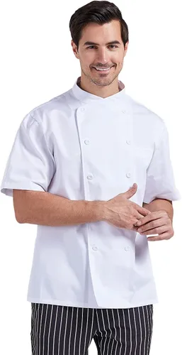 Vista 5 de Nanxson Chaqueta de chef unisex de manga corta para hombre con malla transpirable CFM0029