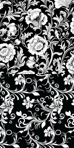 Vista 7 de Paquetes de tela de algodón acolchado de 18 x 22 pulgadas para coser, 10 unidades de flores blancas y negras 18" x 22" Fat Quarters Quilting