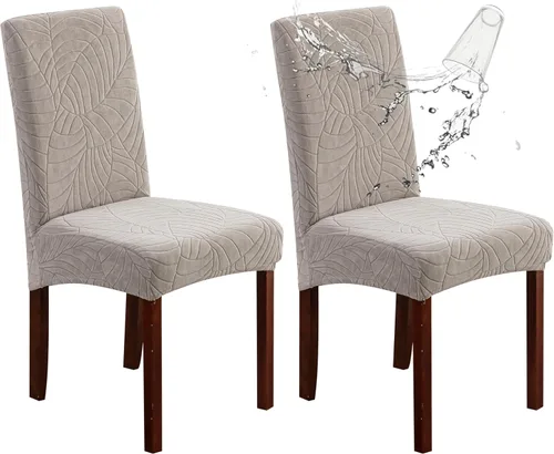 Vista 21 de Genina Juego de 4 fundas 100 % impermeables para sillas de comedor grandes, fundas protectoras elásticas para sillas Parson para el hogar