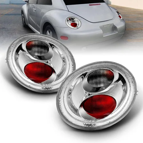 Vista 7 de AmeriLite Luces traseras Altezza negras transparentes para Volkswagen Beetle 1998-2005 - lado del pasajero y del conductor