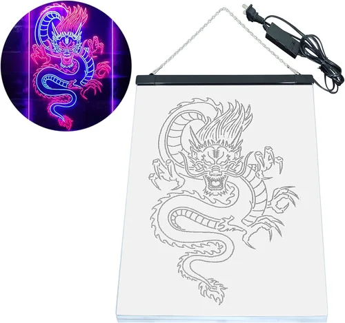 Vista 8 de Cartel de neón ADVPRO LED con dragón chino, letrero de neón LED de color dual st6-i3225