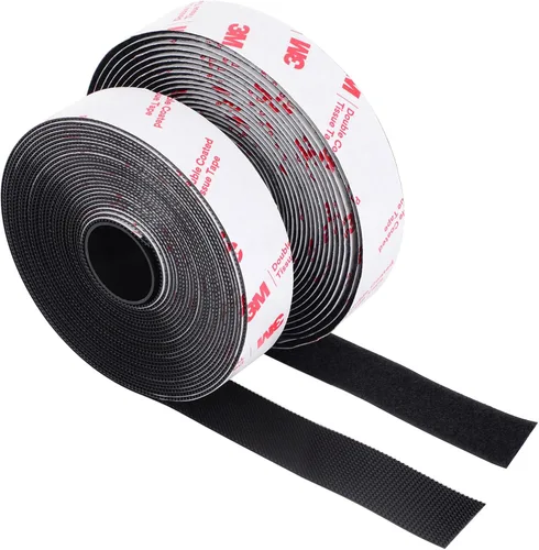 Vista 10 de Cinta de gancho y bucle (1 pulgada × 4 pulgadas), tira adhesiva de alta resistencia, cinta autoadhesiva entrelazada, tiras de montaje adhesivas